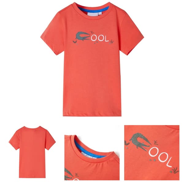 T-shirt med korta ärmar för barn ljusröd 104 -  Toppar för barn