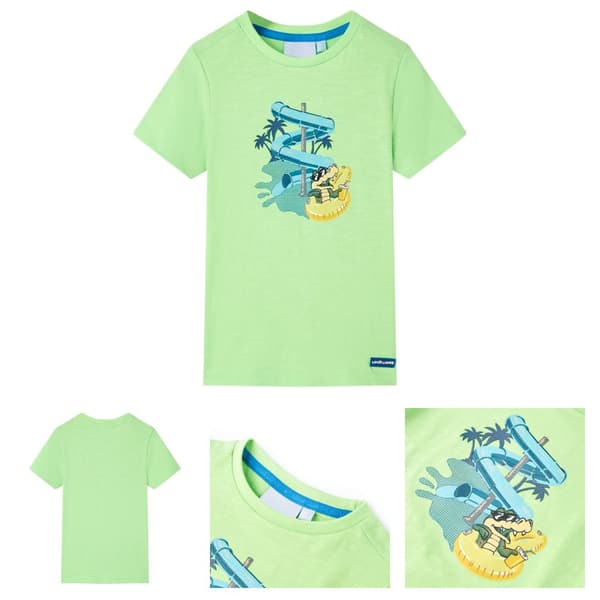 T-shirt för barn neongrön 128 -  Toppar för barn