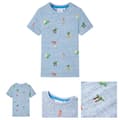 Miniatyrbild 1 av 8: T-shirt för barn blå melange 104 -  Toppar för barn