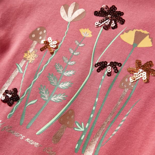 T-shirt med långa ärmar för barn gammelrosa 104 -  Toppar för barn