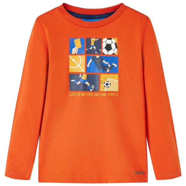 T-shirt med långa ärmar för barn orange 128 - Toppar för barn