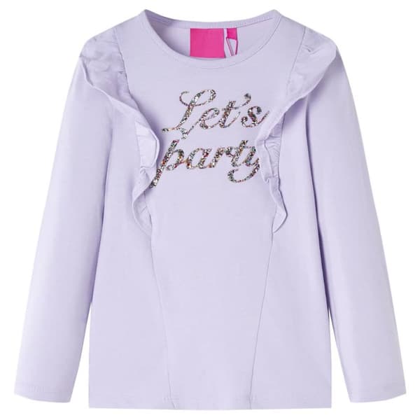 T-shirt med långa ärmar för barn ljus lila 116 -  Toppar för barn
