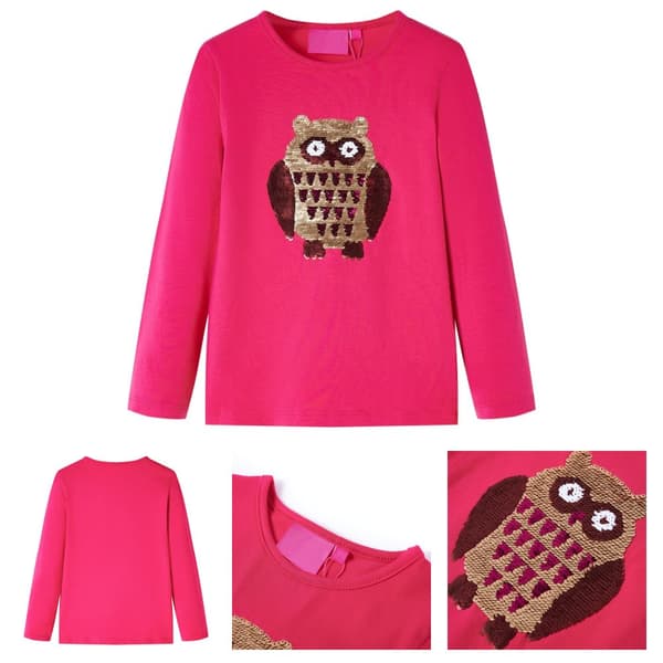 Langærmet T-shirt til børn str. 104 pink - Toppe til børn