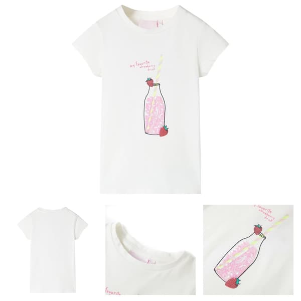 T-shirt för barn ecru 128 -  Toppar för barn