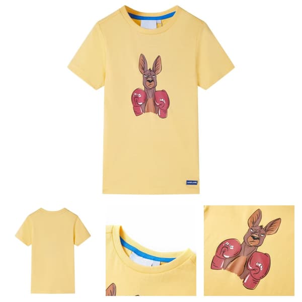 T-shirt med korta ärmar för barn gul 104 -  Toppar för barn