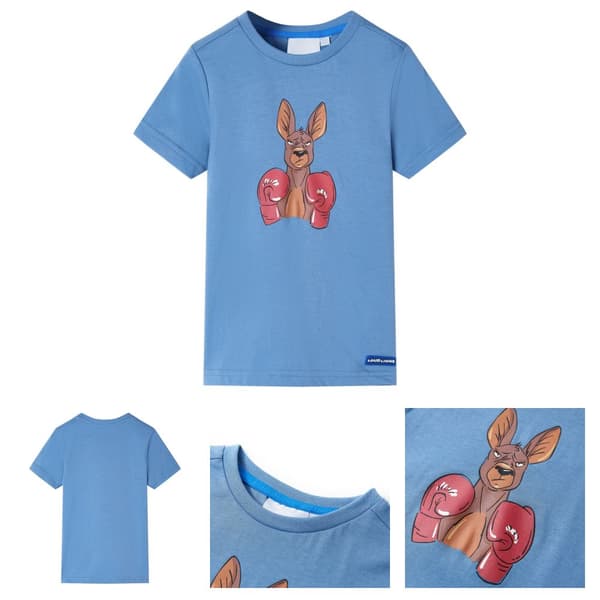 T-shirt med korta ärmar för barn medelblå 128 -  Toppar för barn