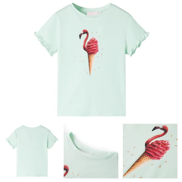 T-shirt för barn ljus mintgrön 116 -  Toppar för barn