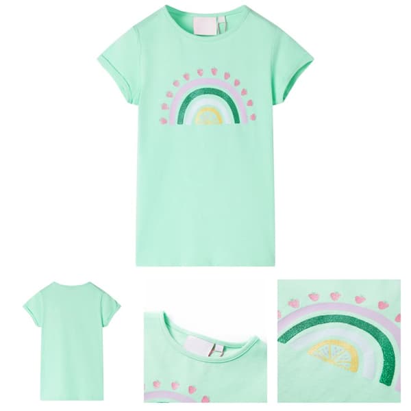 T-shirt för barn stark grön 128 - Toppar för barn