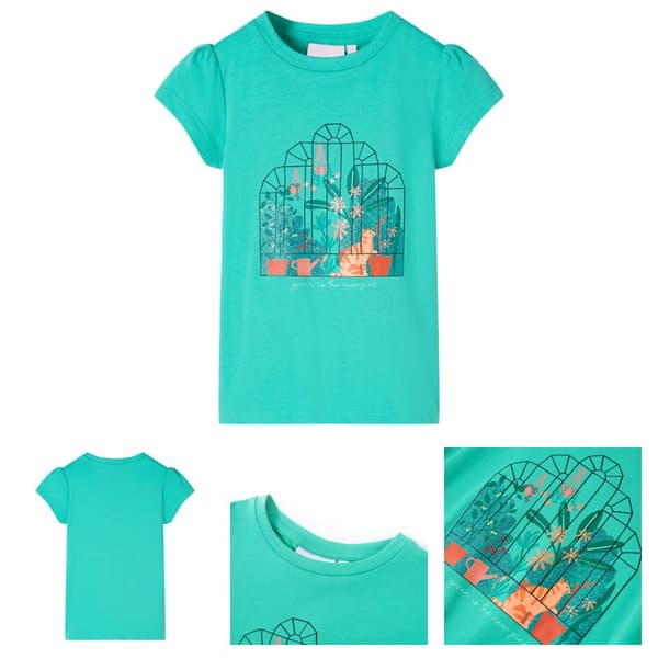 T-shirt för barn mintgrön 128 - Toppar för barn