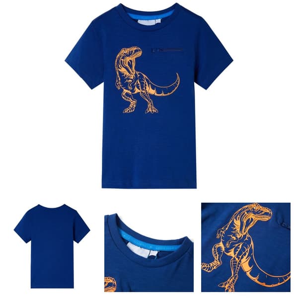 T-shirt med korta ärmar för barn mörkblå 116 - Toppar för barn