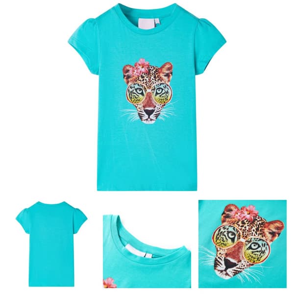 T-shirt för barn mintgrön 128 - Toppar för barn