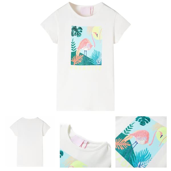 T-shirt til børn str. 104 ecrufarvet -  Toppe til børn