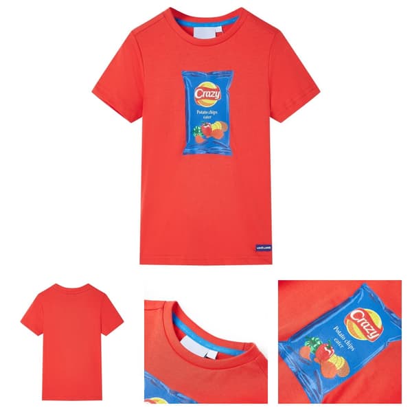 T-shirt med korta ärmar för barn röd 104 -  Toppar för barn