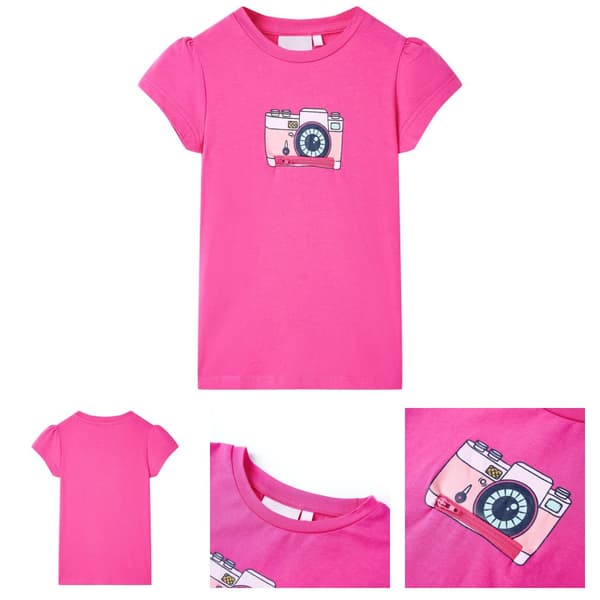 T-shirt för barn mörk rosa 128 - Toppar för barn
