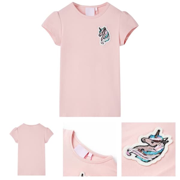 T-shirt för barn ljusrosa 104 - Toppar för barn