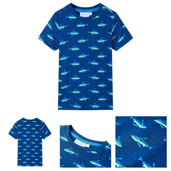 T-shirt til børn str. 104 mørkeblå -  Toppe til børn