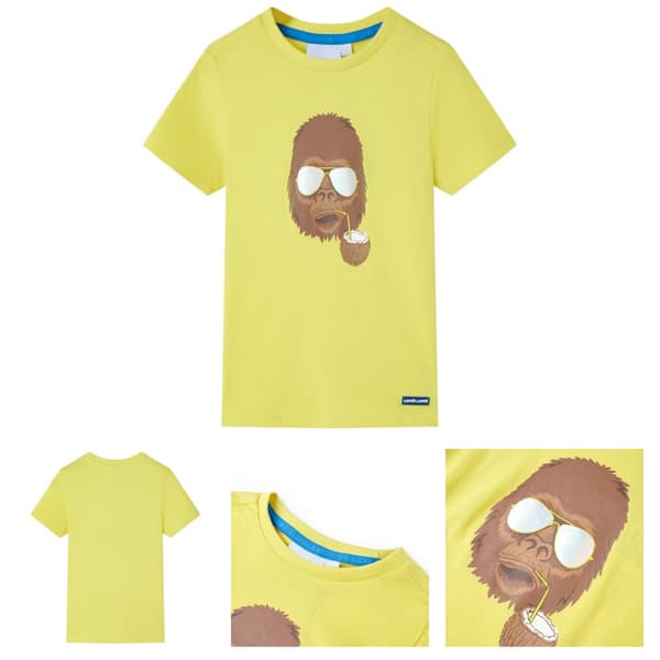 T-shirt med korta ärmar för barn gul 104 -  Toppar för barn