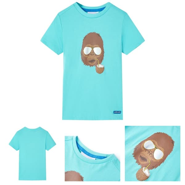 T-shirt med korta ärmar för barn aqua 104 -  Toppar för barn