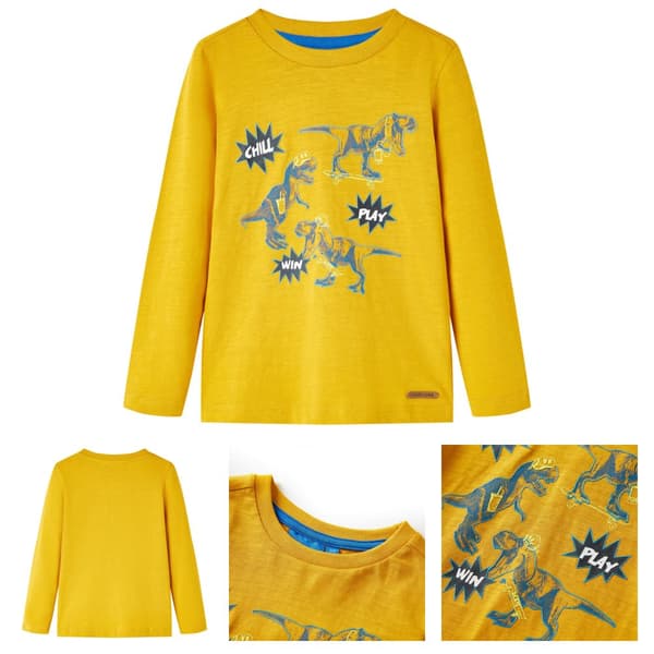 T-shirt med långa ärmar för barn ockra 116 - Toppar för barn