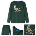 Miniatyrbillede 1 af 8: Langærmet T-shirt til børn str. 140 mørkegrøn -  Toppe til børn