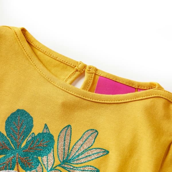T-shirt med långa ärmar för barn ockra 128 - Toppar för barn