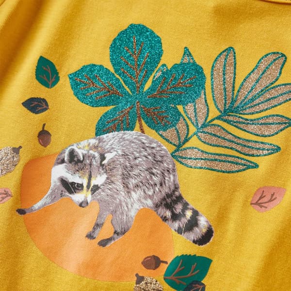 T-shirt med långa ärmar för barn ockra 128 - Toppar för barn