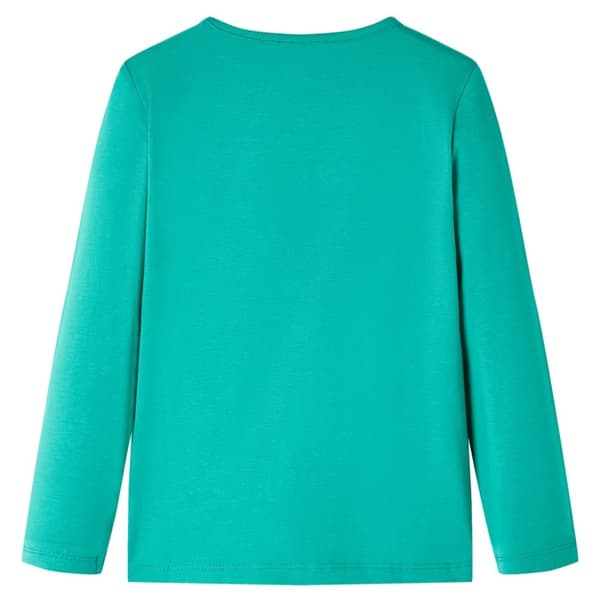 Langærmet T-shirt til børn str. 128 cm lysegrøn - Toppe til børn