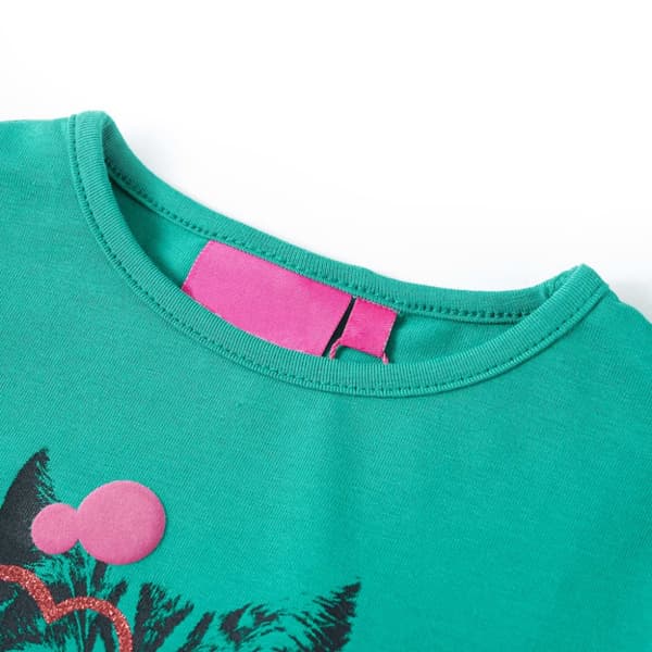 Langærmet T-shirt til børn str. 128 cm lysegrøn - Toppe til børn