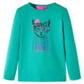 Miniatyrbillede 2 af 8: Langærmet T-shirt til børn str. 128 cm lysegrøn -  Toppe til børn