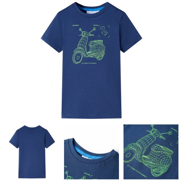 T-shirt för barn mörkblå 128 - Toppar för barn