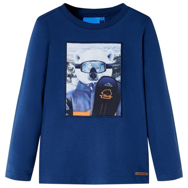 T-shirt med långa ärmar för barn jeansblå 128 - Toppar för barn