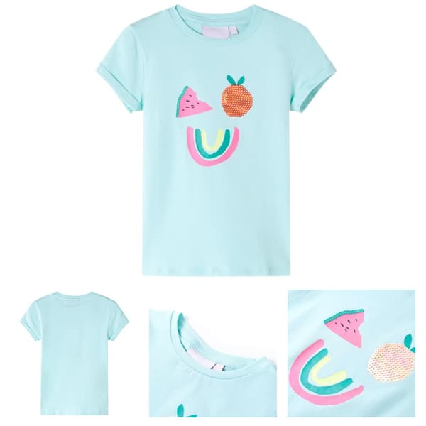T-shirt för barn ljusblå 104 -  Toppar för barn