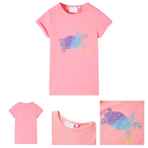 T-shirt för barn stark rosa 104 -  Toppar för barn