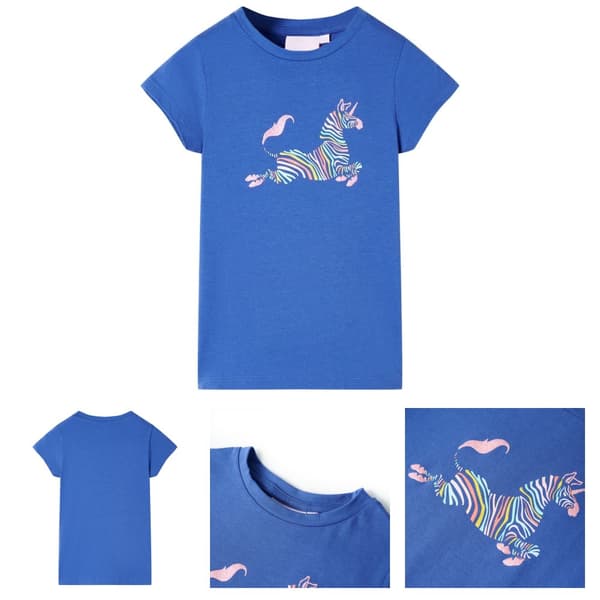 T-shirt för barn koboltblå 104 - Toppar för barn