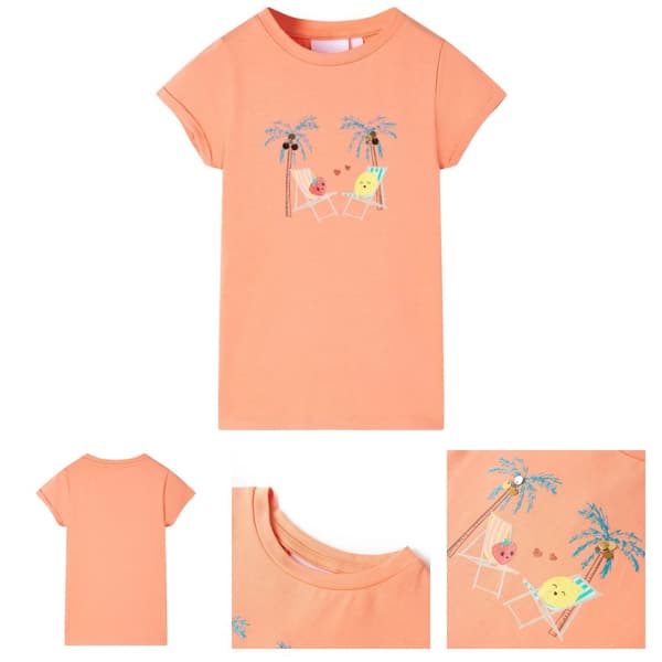 T-shirt för barn persika 128 -  Toppar för barn