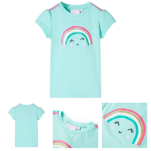 T-shirt för barn ljus mintgrön 116 -  Toppar för barn