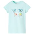 Miniatyrbillede 2 af 8: T-shirt til børn str. 104 akvamarinblå -  Toppe til børn