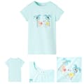 Miniatyrbillede 1 af 8: T-shirt til børn str. 104 akvamarinblå -  Toppe til børn