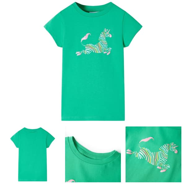 T-shirt til børn str. 128 grøn -  Toppe til børn
