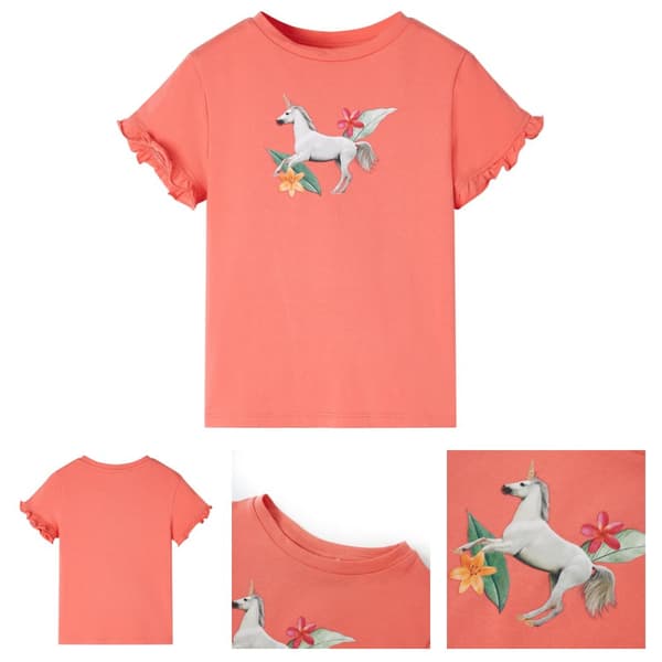 T-shirt med korta ärmar för barn korall 116 -  Toppar för barn