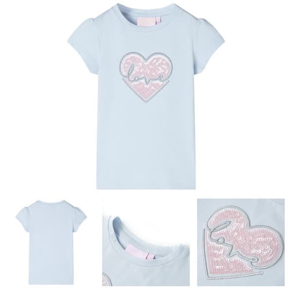 T-shirt för barn ljusblå 116 -  Toppar för barn