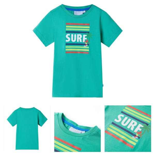 T-shirt til børn str. 116 grøn -  Toppe til børn