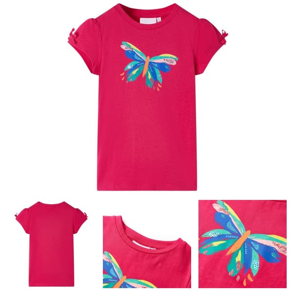 T-shirt för barn stark rosa 116 - Toppar för barn