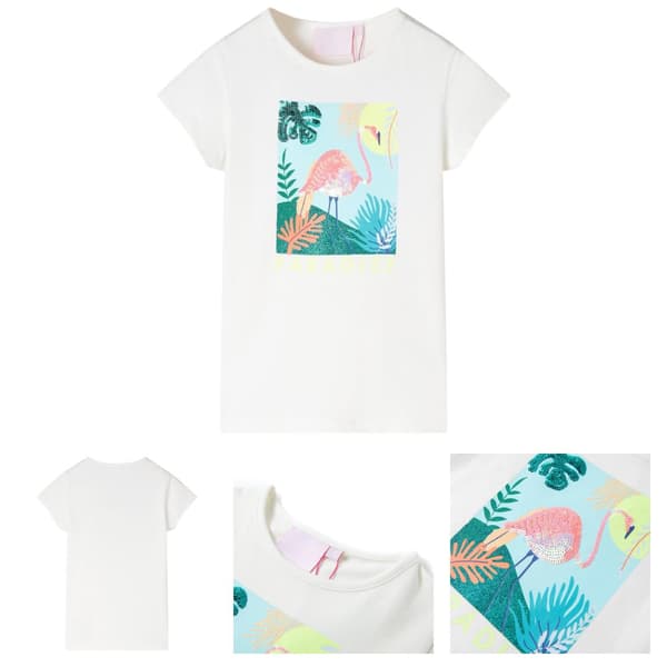 T-shirt för barn ecru 116 - Toppar för barn