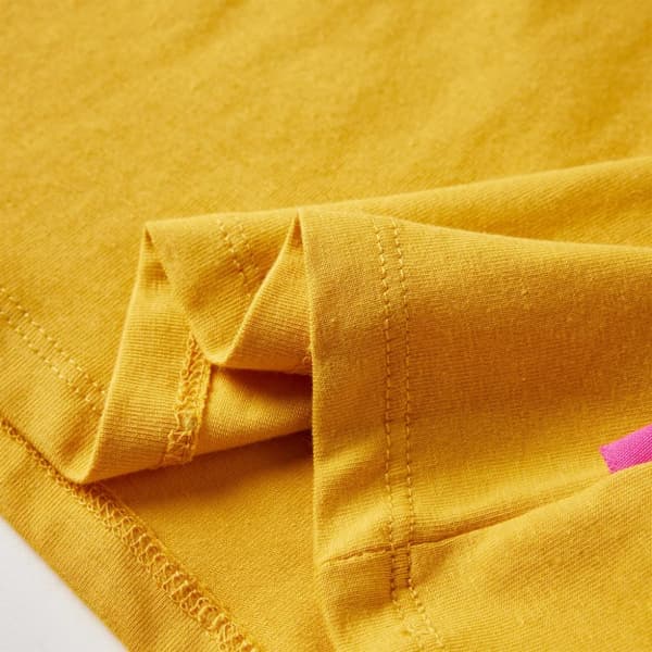 Langærmet T-shirt til børn str. 116 okkergul -  Toppe til børn