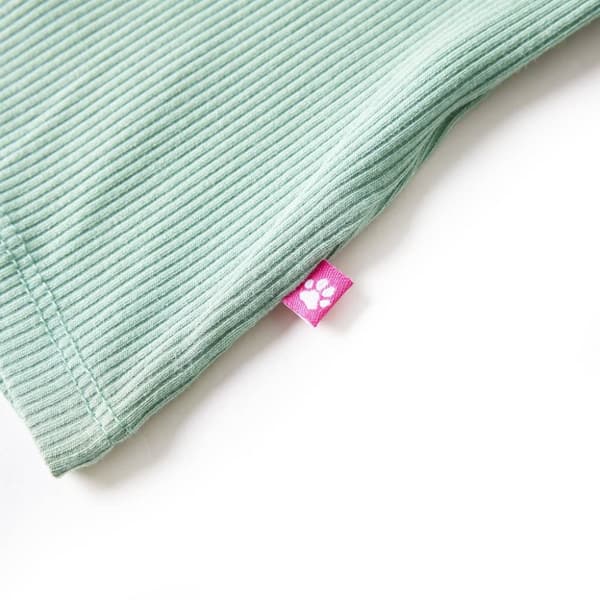 T-shirt med långa ärmar för barn polokrage mörk mintgrön 116 - Toppar för barn