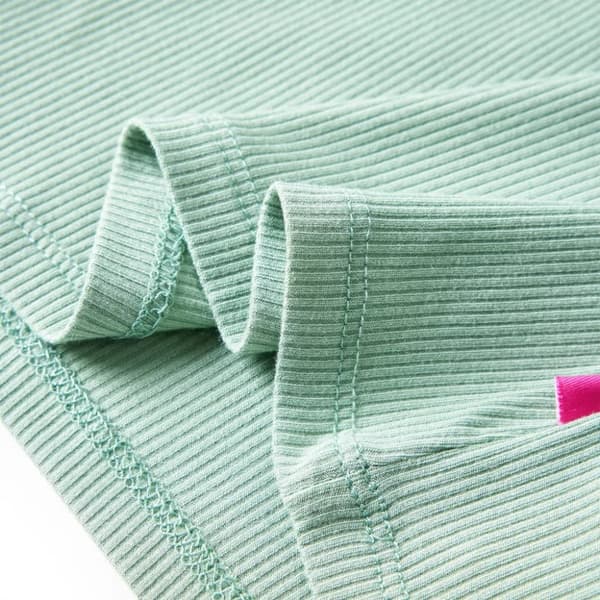 T-shirt med långa ärmar för barn polokrage mörk mintgrön 116 - Toppar för barn