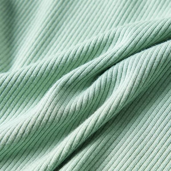 T-shirt med långa ärmar för barn polokrage mörk mintgrön 116 -  Toppar för barn