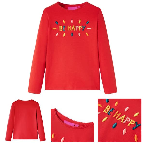 T-shirt med långa ärmar för barn röd 116 - Toppar för barn