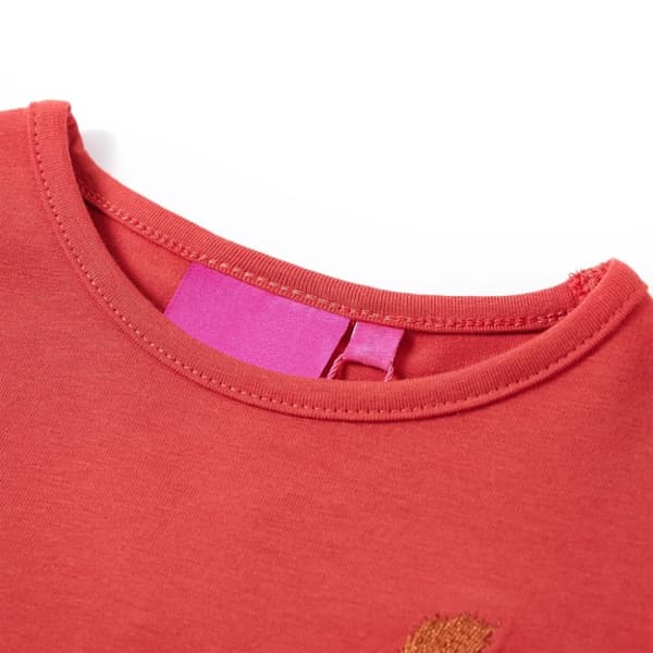 T-shirt med långa ärmar för barn ljusröd 128 - Toppar för barn